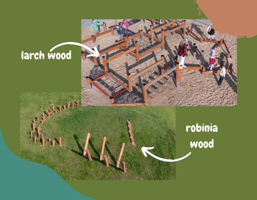 équipement d'exercice en bois pour l'extérieur