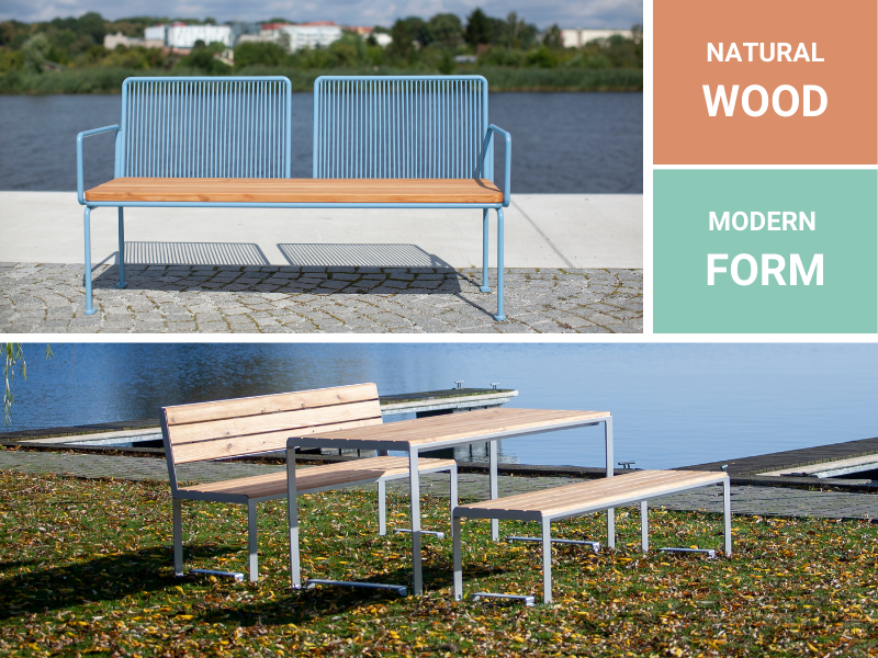 mobilier urbain pour les aires de jeux : bancs de ville en acier
