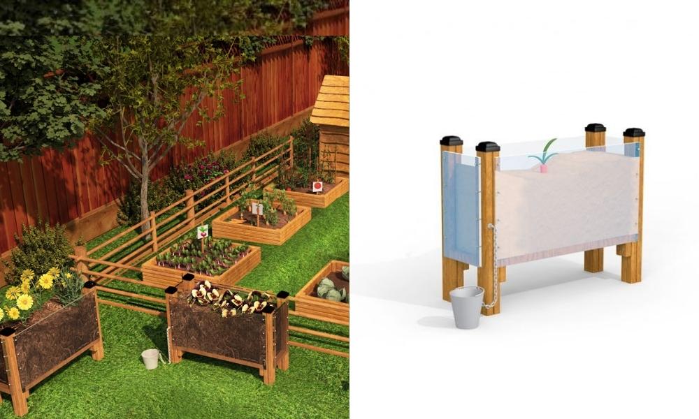 Potager pour terrain de jeu éducatif en plein air Potager dans le terrain de jeu de Lars Laj