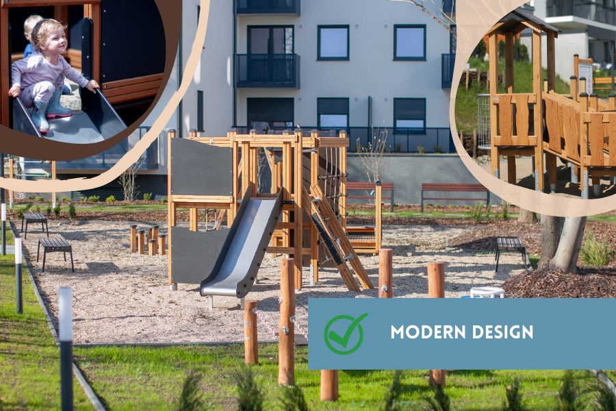 Aires de jeux en bois de design moderne par Lars Laj