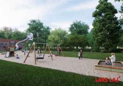 Aire de jeux verte dans le parc
