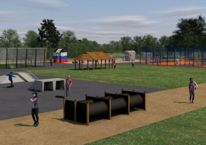 Skatepark et fitness en plein air