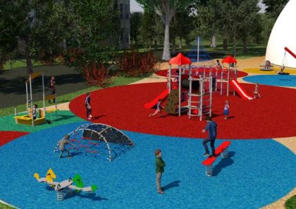 Aire de jeux en métal – Enfants dès 1 an et 3 ans