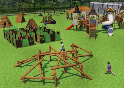 Labyrinthe et château – Aire de jeux à thème